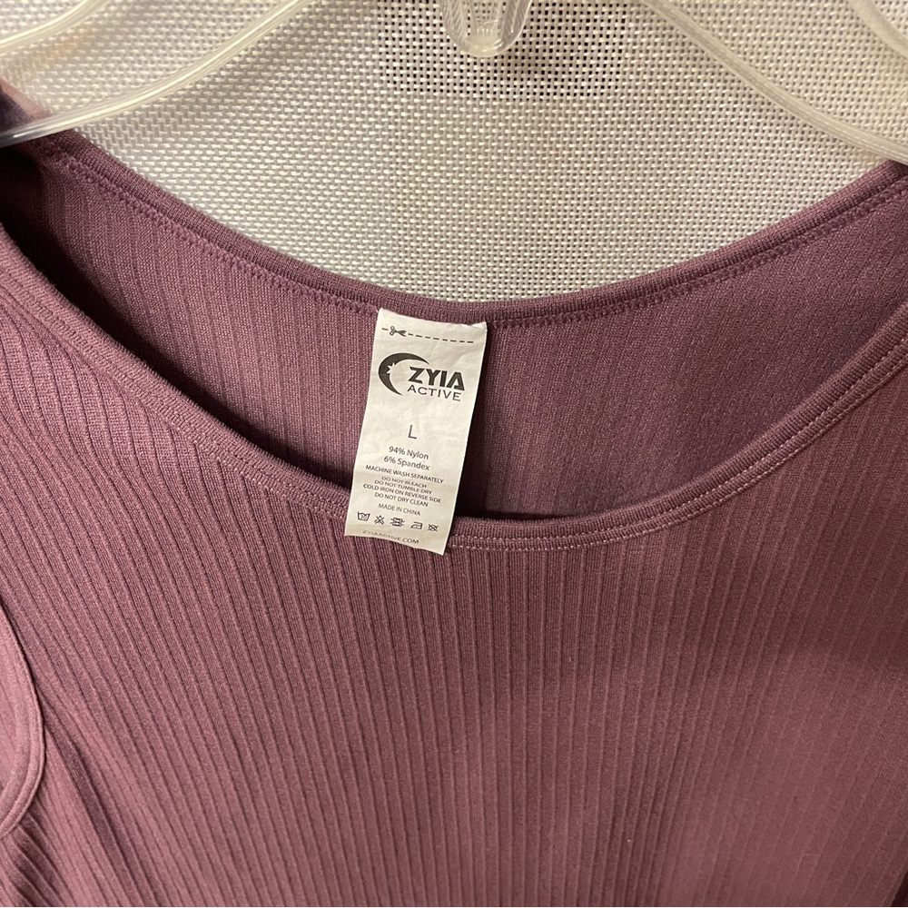 Zyia Ribbed Parallel Tank Lilac- L - Picture 6 of 6